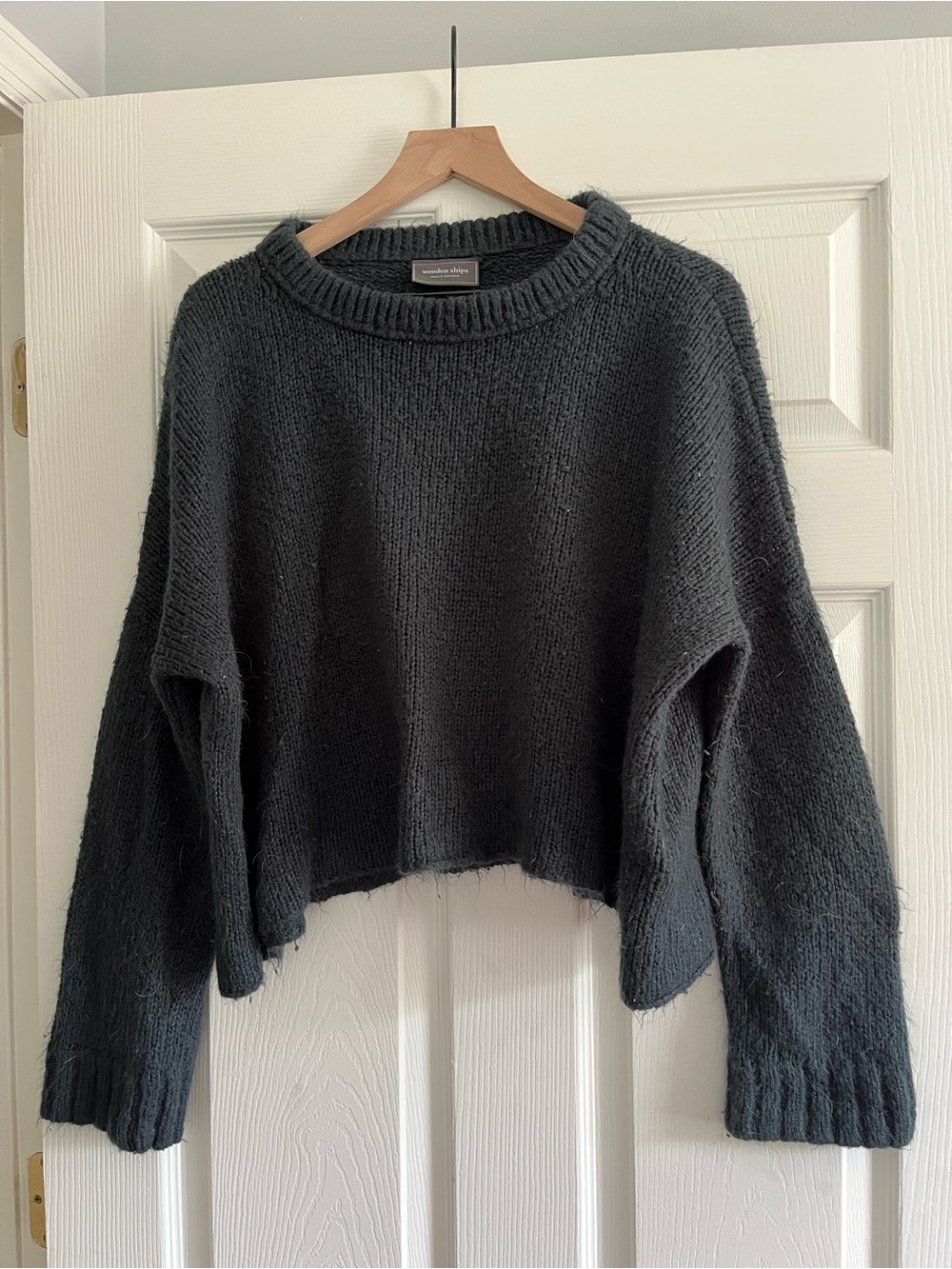 Dark Green Wooden Ships Crewneck Sweater